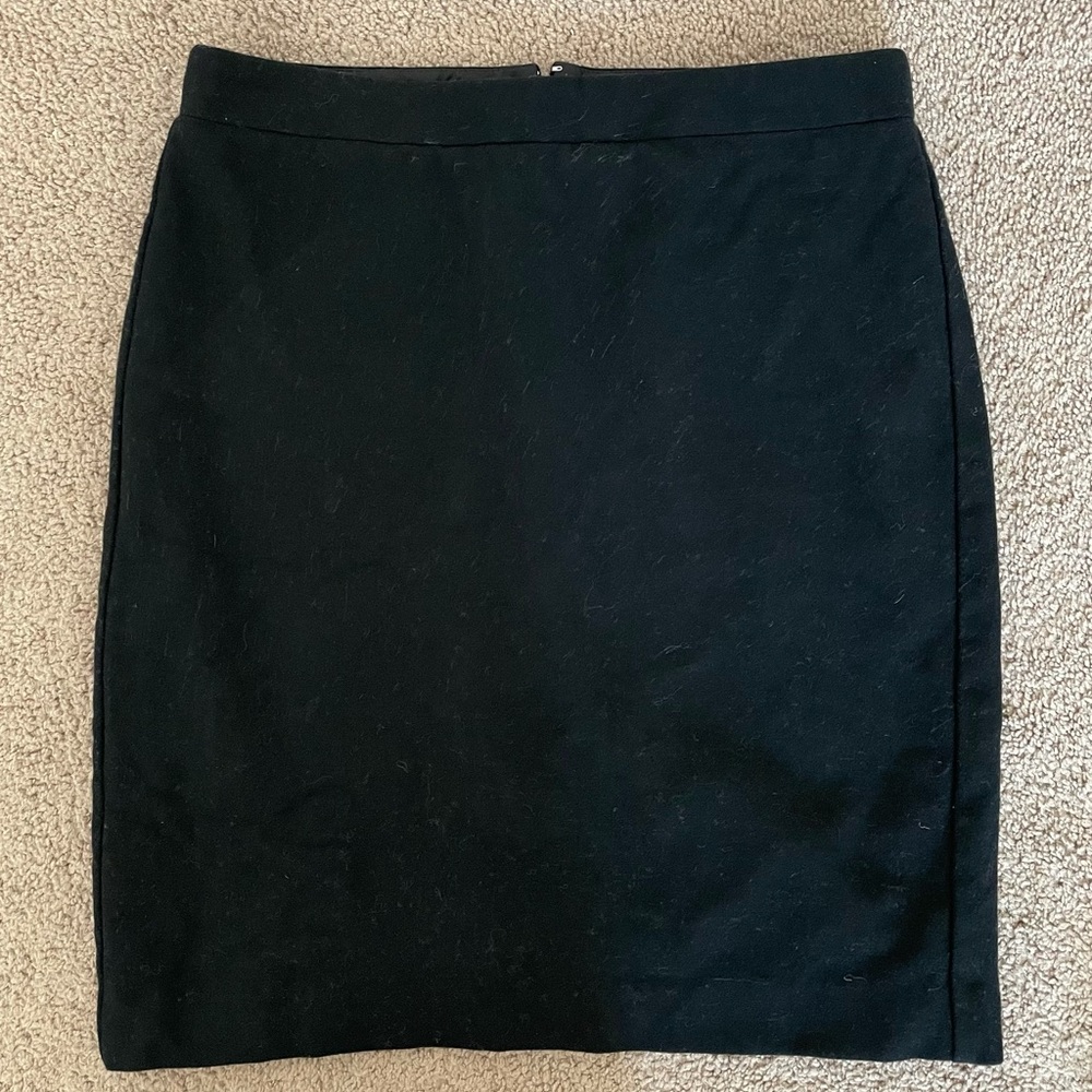 J. Crew pencil skirt Black wool lined straight